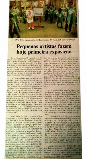 Pequenos artistas fazem hoje primeira exposicao